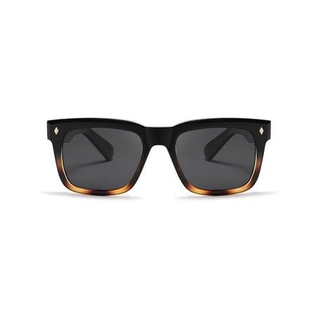 【 Select 】Retro Square Polarized Sunglasses (Demi/Grey)