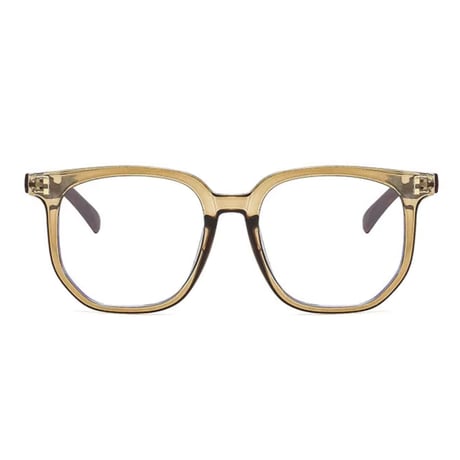 【 Select 】 Metal Artificial Wood Vintage Sunglasses （Olive/Clear )