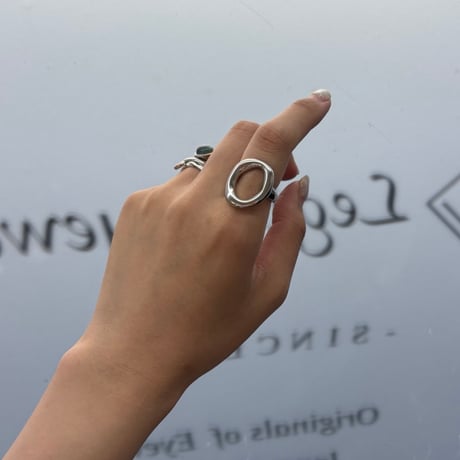2608RG0819  / Wave oval design ring（Silver）