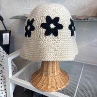 2609HW076(S)  / Floral Knit Bucket Hat（Ivory）
