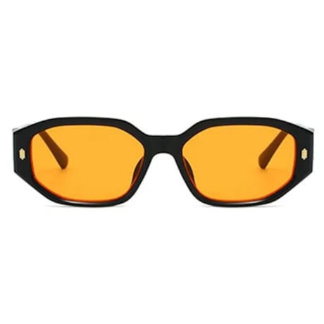 【 Select 】Retro Rivet Sunglasses (Black/Orange）