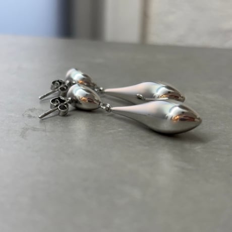 2609PR0858 / Double Teardrop Metal Pierce（Silver）