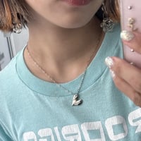 2603NC0382 / Craft Heart plate chain Necklace（Silver）