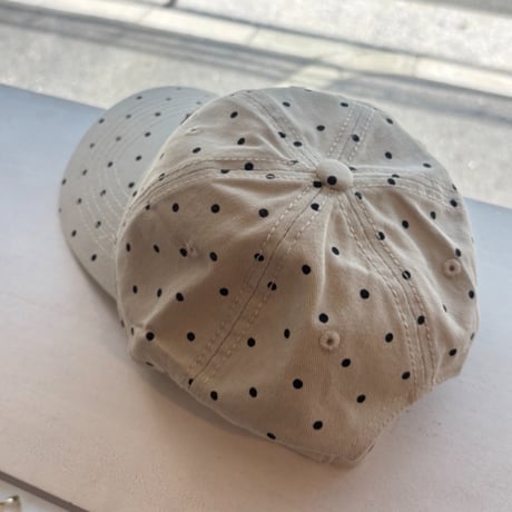 2607HW072(S) / Dot  Initial Embroidery Cap（Beige）