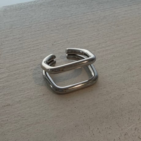 2610RG0844 / Square Double Line ring （Silver）