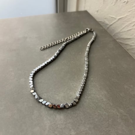 2610NC0410 /  Gunmetal cube Necklace（Silver）