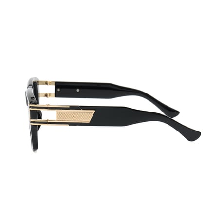 【 Select 】Classic Vintage Square Large Flame Sunglasses (Black/Brown)