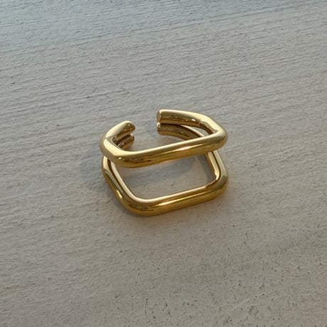 2610RG0844 / Square Double Line ring （Gold）