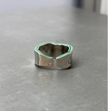 2610RG0848 /  Green Accent Massage ring （Silver）