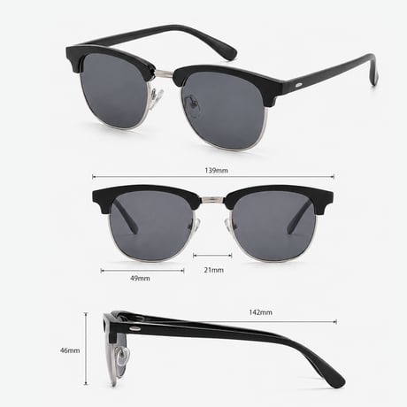 【 Select 】IM26SG0193 / Classic Browline Sunglasses (Grey/Silver/Lt.Grey)