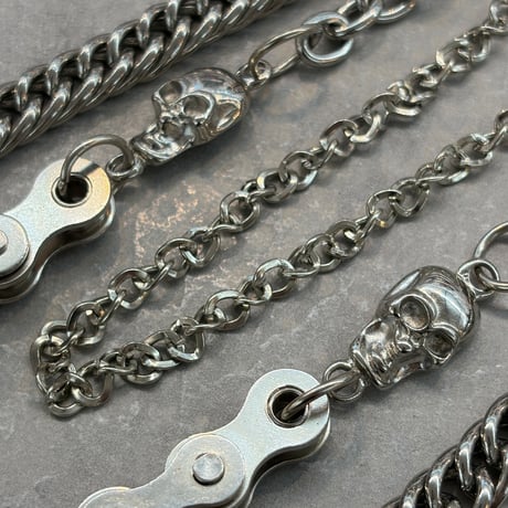 【Select】IM26AC_WC012 / Skull & Bike Chain Wallet Chain（Silver）