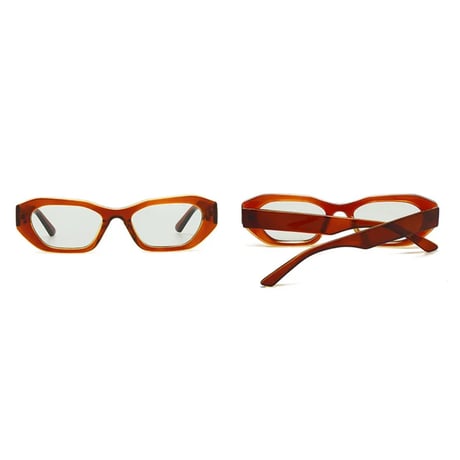 【 Select 】Vintage Irregular Cat Eye Sunglasses (Brown/Lt Green)