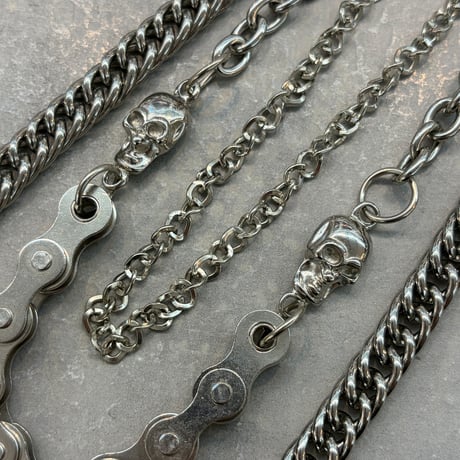【Select】IM26AC_WC012 / Skull & Bike Chain Wallet Chain（Silver）