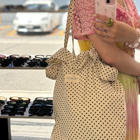 2607BG055(S)/ Dot Lace Tote Bag（White）