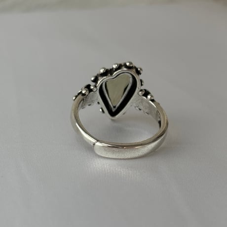 2610RG0854 /  Olive Heart Stone Ring （Silver）