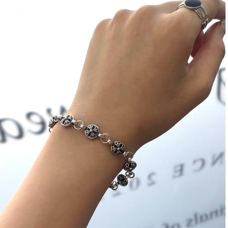 2608BR0148 / Cross ball link bracelet（Silver）