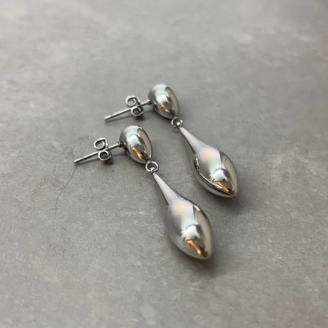 2609PR0858 / Double Teardrop Metal Pierce（Silver）