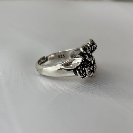 2610RG0853 /  Vintage Floral Cluster Ring （Silver）