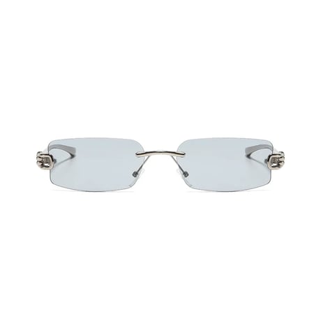 【 Select 】Rectangle Rimless Sunglasses(Silver/Lt Grey)
