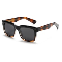【 Select 】Retro Square Polarized Sunglasses (Demi/Grey)