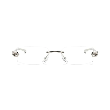【 Select 】Rectangle Rimless Sunglasses(Silver/Clear)