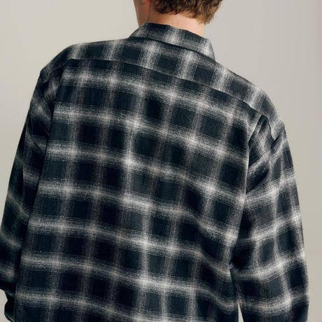 GOLD｜東洋エンタープライズ COTTON SILK NEP CHECK OPEN SHIRT -GRAY-/GL29754/ コットン シルクネップ チェックオープンシャツ 【2026FW】