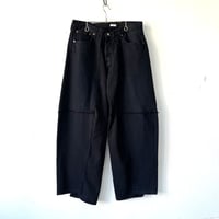 OLD PARK DARTS BAGGY JEANS - BLACK -sizeL / OP-555 / OLDPARK オールドパーク バギージーンズ　デニム ブラック Lサイズ