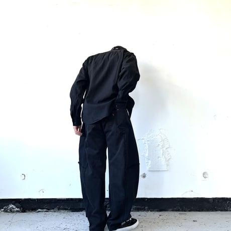 OLD PARK DARTS BAGGY JEANS - BLACK -sizeL ②/ OP-555 / OLDPARK オールドパーク バギージーンズ　デニム ブラック Lサイズ  ②