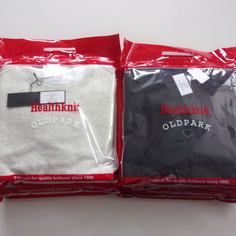 OLDPARK COLLAB CREW SWEAT -Healthknit- GRAY / HR-OLD-03 / OLD PARK オールドパーク コラボ クルースウェット -ヘルスニット- グレー