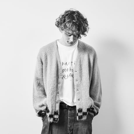 TODAY edition CHECKER MOHAIR CARDIGAN -BLACK- / P-005 / トゥデイエディション チェッカー モヘアカーディガン-ブラック