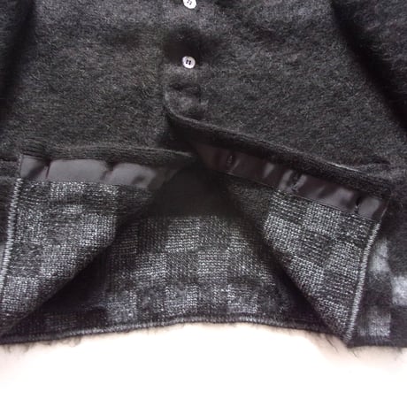 TODAY edition CHECKER MOHAIR CARDIGAN -BLACK- / P-005 / トゥデイエディション チェッカー モヘアカーディガン-ブラック