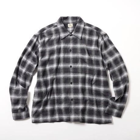 GOLD｜東洋エンタープライズ COTTON SILK NEP CHECK OPEN SHIRT -GRAY-/GL29754/ コットン シルクネップ チェックオープンシャツ 【2026FW】