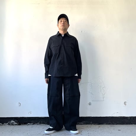 OLD PARK DARTS BAGGY JEANS - BLACK -sizeL ②/ OP-555 / OLDPARK オールドパーク バギージーンズ　デニム ブラック Lサイズ  ②