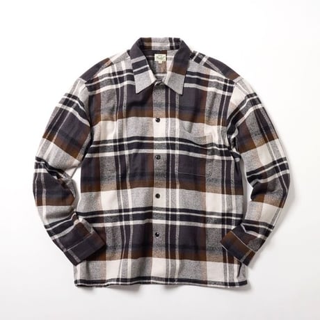 GOLD｜東洋エンタープライズ COTTON SILK NEP CHECK OPEN SHIRT -GRAY-/GL29754/ コットン シルクネップ チェックオープンシャツ 【2026FW】