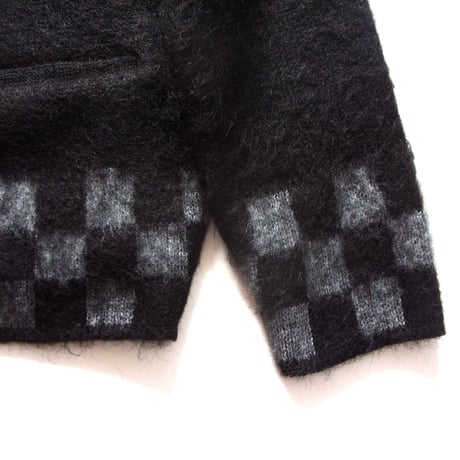 TODAY edition CHECKER MOHAIR CARDIGAN -BLACK- / P-005 / トゥデイエディション チェッカー モヘアカーディガン-ブラック