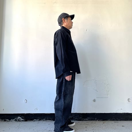 OLD PARK DARTS BAGGY JEANS - BLACK -sizeL / OP-555 / OLDPARK オールドパーク バギージーンズ　デニム ブラック Lサイズ