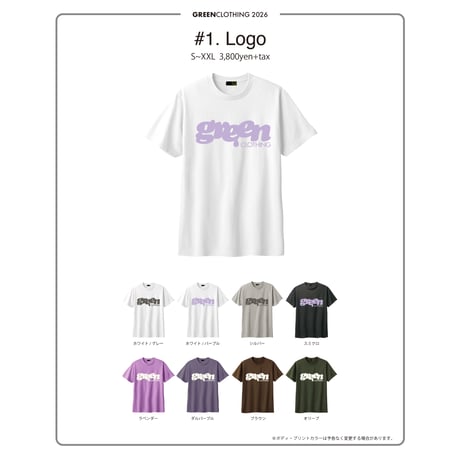 2026SS GreenClothing Tee  / グリーンクロージング Tシャツ  ご予約