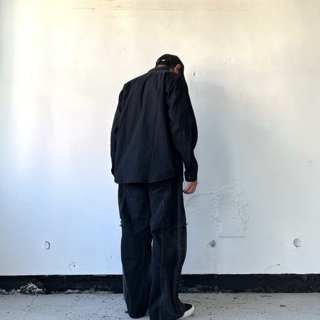 OLD PARK DARTS BAGGY JEANS - BLACK -sizeL / OP-555 / OLDPARK オールドパーク バギージーンズ　デニム ブラック Lサイズ