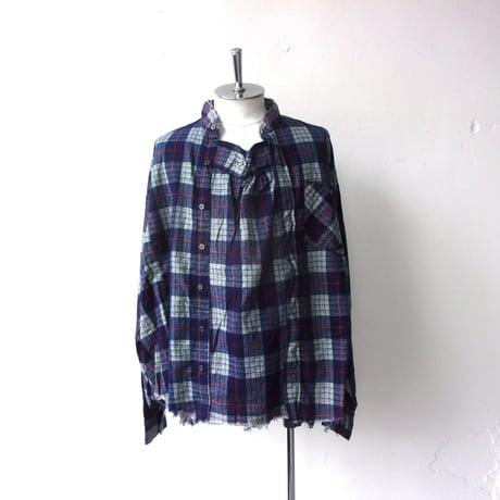OLD PARK SLEEVE FRONT SHIRT FLANNEL - FREE / OP-590 / OLDPARK オールドパーク スリーブフロント シャツ フランネル