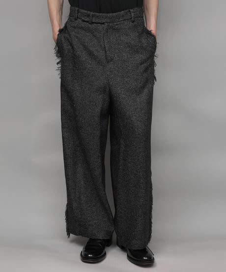 WIDE FRINGE PANTS/BLACK