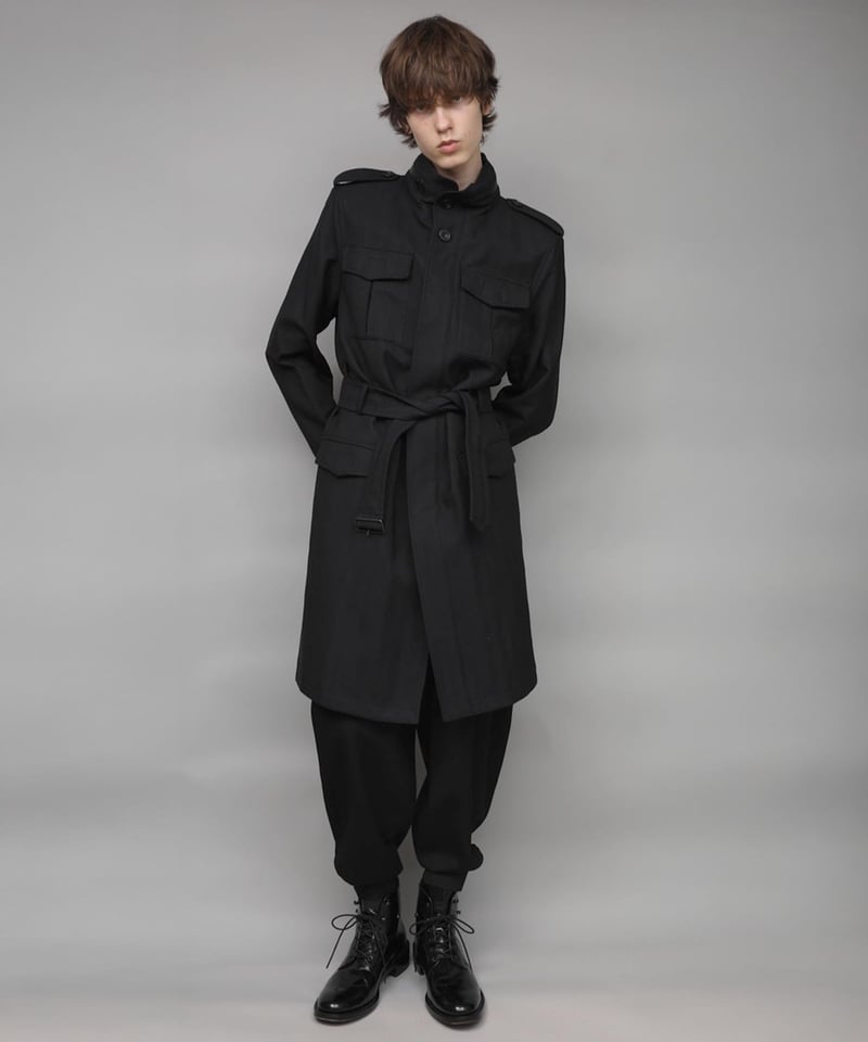 STAND COLLAR MILITARY COAT/BLACK | ato onlinestore