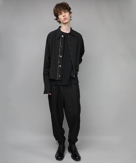 DOUBLE CUFFS ZIP SHIRT/BLACK