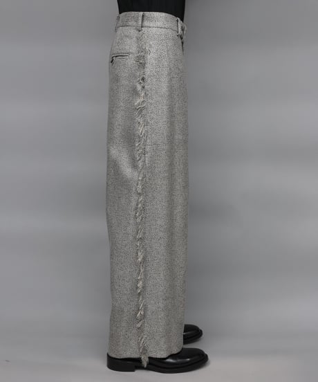 WIDE FRINGE PANTS/GRAY