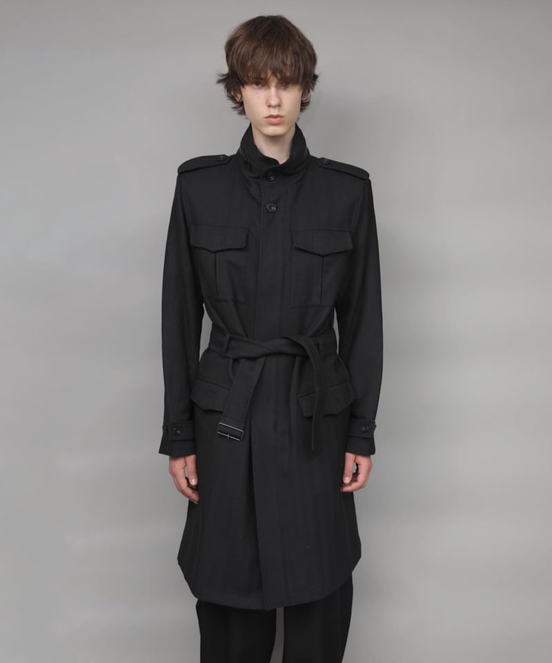 ato アトウ コーティング コート 46 ブラック MADE IN JAPAN STAND COLLAR MILITARY COAT/BLACK | ato onlinestore