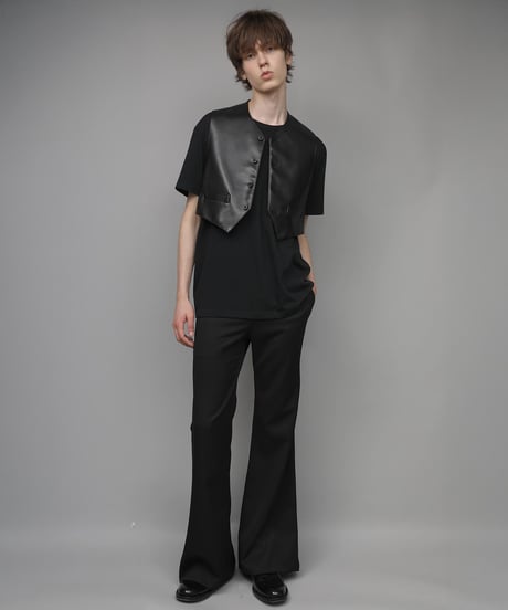 SYNTHETIC LEATHER VEST/BLACK