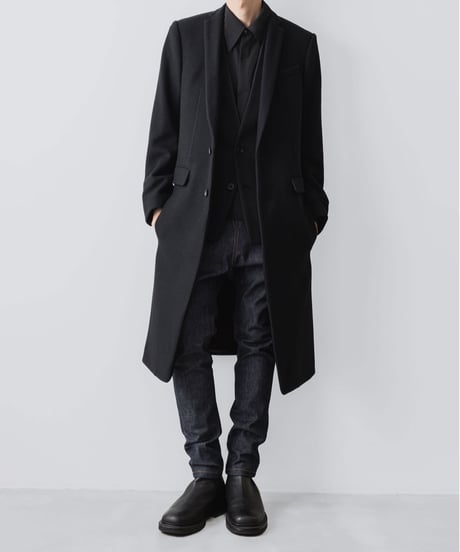 NEW ENGLAND LAMB CHESTERFIELD COAT/BLACK