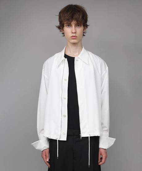DOUBLE CUFFS ZIP SHIRT/WHITE