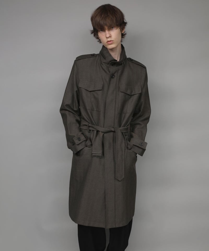 STAND COLLAR MILITARY COAT/KHAKI | ato onlinestore