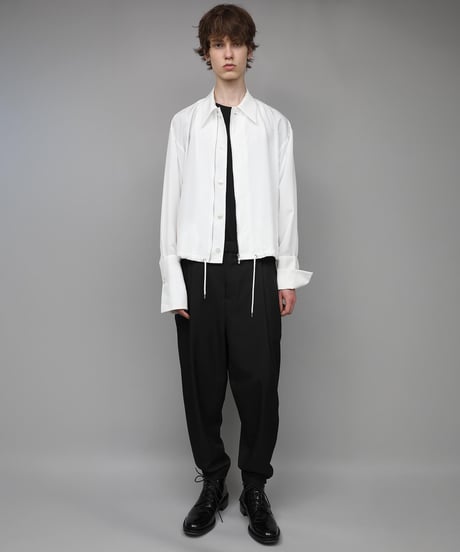 DOUBLE CUFFS ZIP SHIRT/WHITE