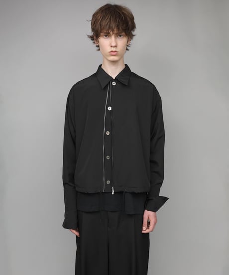 DOUBLE CUFFS ZIP SHIRT/BLACK